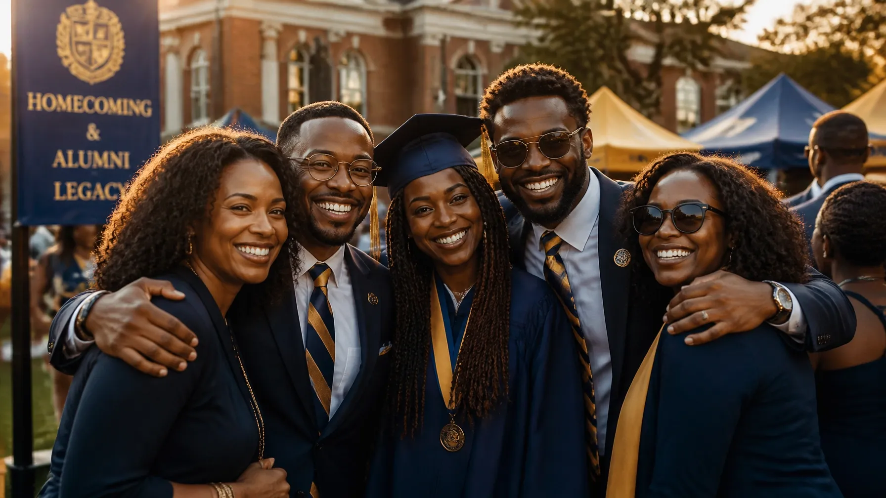 Alumni gathered in Fayetteville State University blue and gold
